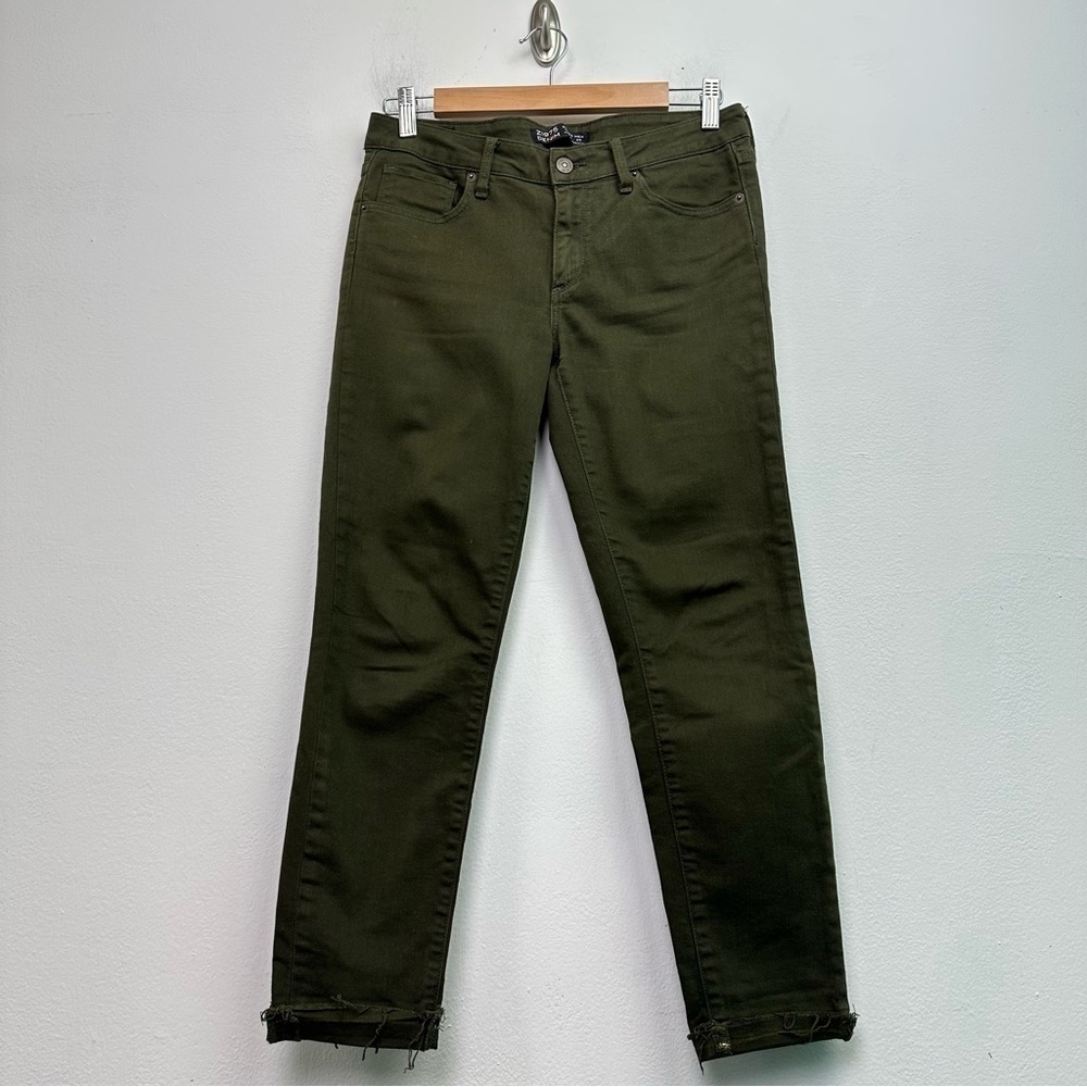 Zara Skinny Stretch Army Green Jeans Size 6